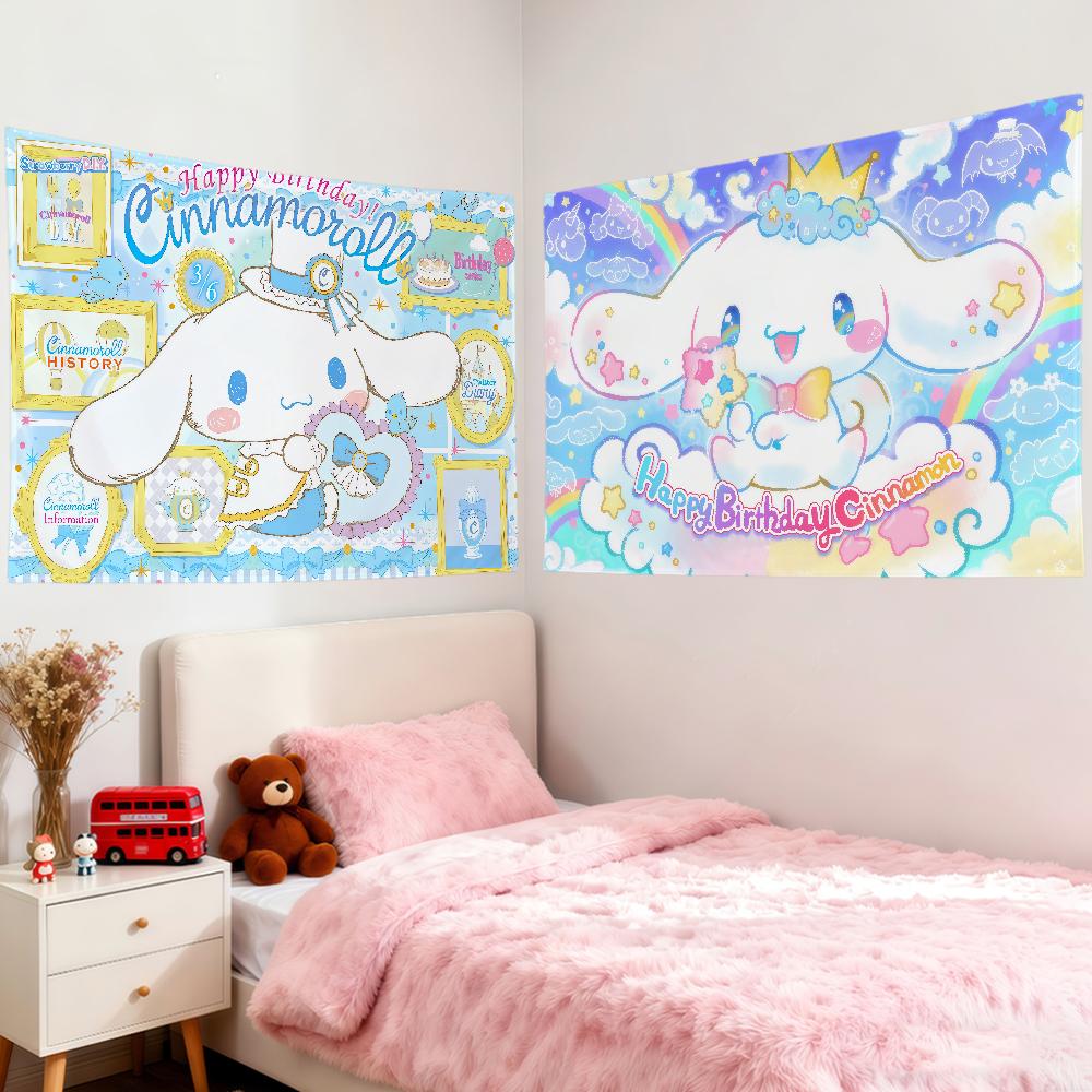 Kawaii Cartoon Art Funny Sro Ccinnamoroll Flag For Room Dorm Camping Party Living Room Garage Bar Wall Picnic Club Decor Banner