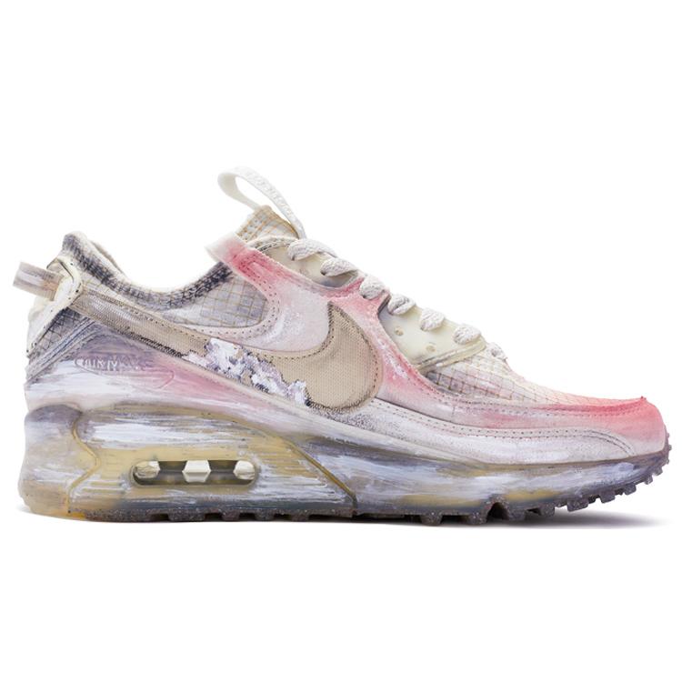 Nike Air Max 90 Тканевые Нескользящие Износостойкие Низкие Повседневные Кроссовки Женские Бежевые Серые Розовые DC9450-001(Команда80-)