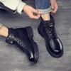 Fashion Men's High-top Fashion Shoes New Motorcycle and Ankle Boots Waterproof Boots Men Leather Shoes Men Casual Boot Bota Masculina