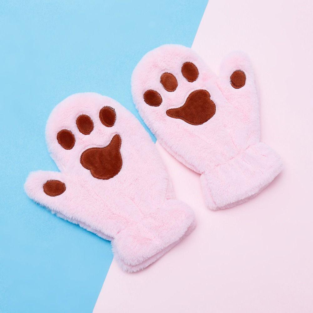 Осенние Пушистые Ветрозащитные Медвежья Лапа Зимние Лапы Варежки Аниме Косплей Перчатки Кошачьи Когти Перчатки Плюшевые