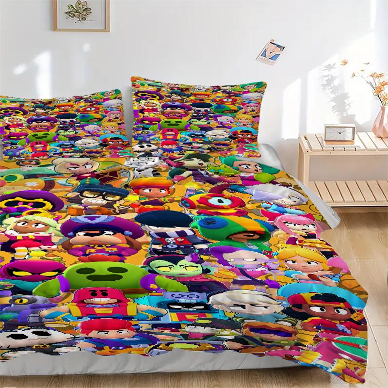 Colorful Characters Collage Print 3Pcs Bedding Setduvet Cover With 2 Bedropillowcase Home Birthday Gift