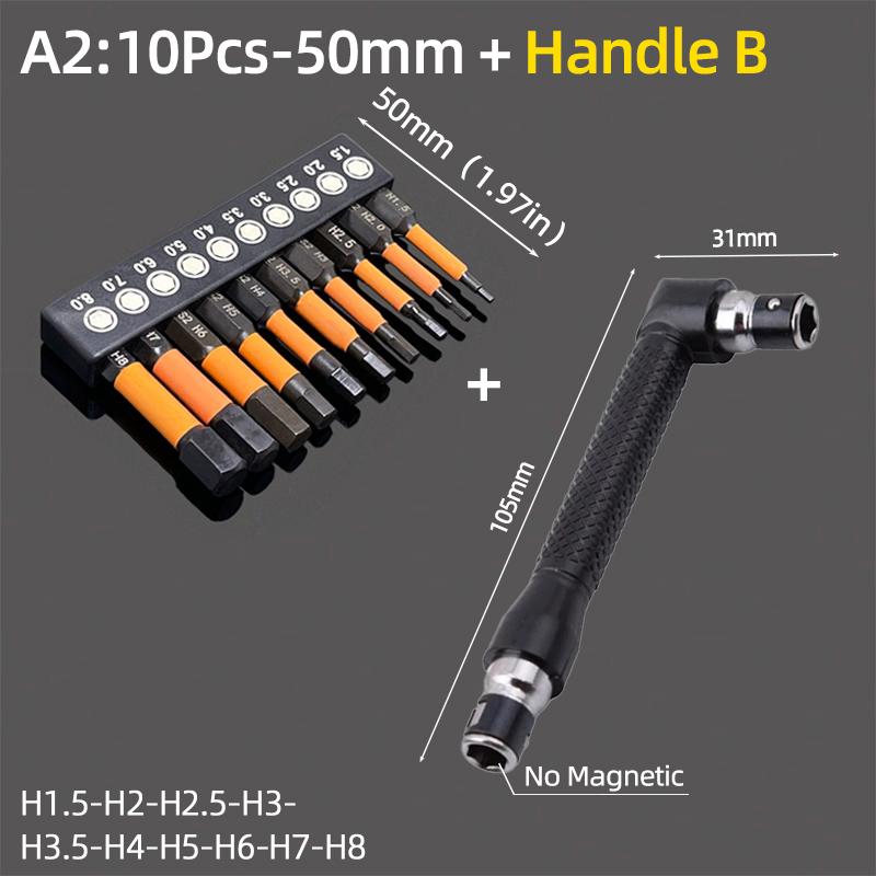 Набор отверточных бит с шестигранной головкой 50/100 мм, метрический, дюймовый, магнитный, S2, 1/4" шестигранный, Аллен, сверла, трещоточная рукоятка, ручные инструменты