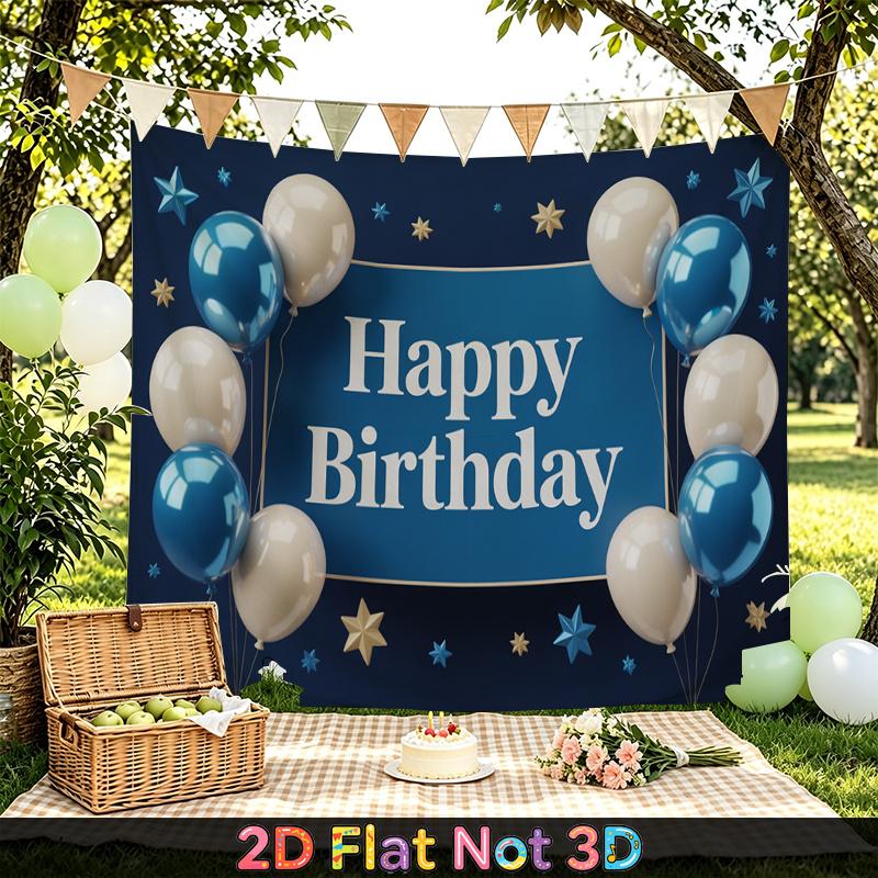 Party Backdrop Birthday Stars Balloon Blue Elegant Photo Booth Wall Decor Front Door Decor