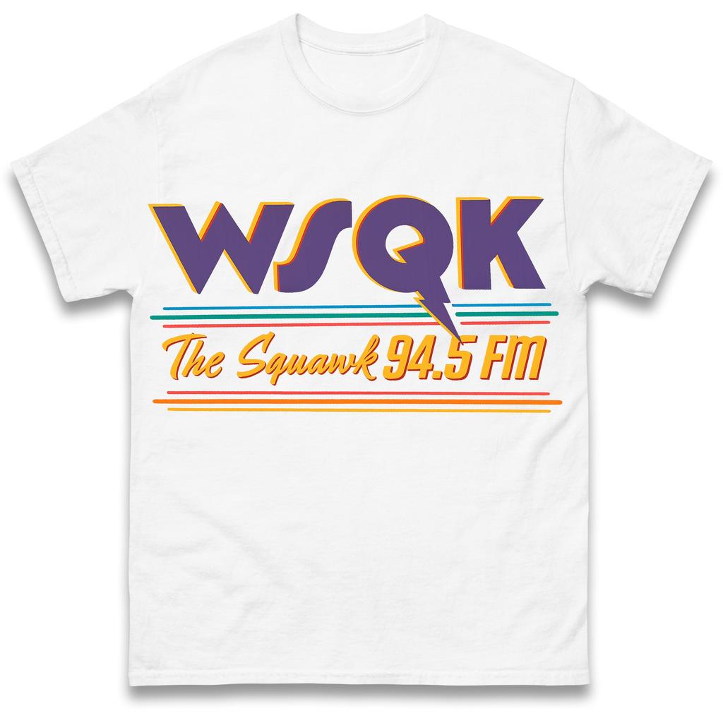 Wsqk The Squawk 945 Fm Retro Radio Graphic Tshirt Unisex Unisex 80s Vintage Style Casual Short Sleeve Cotton Tops