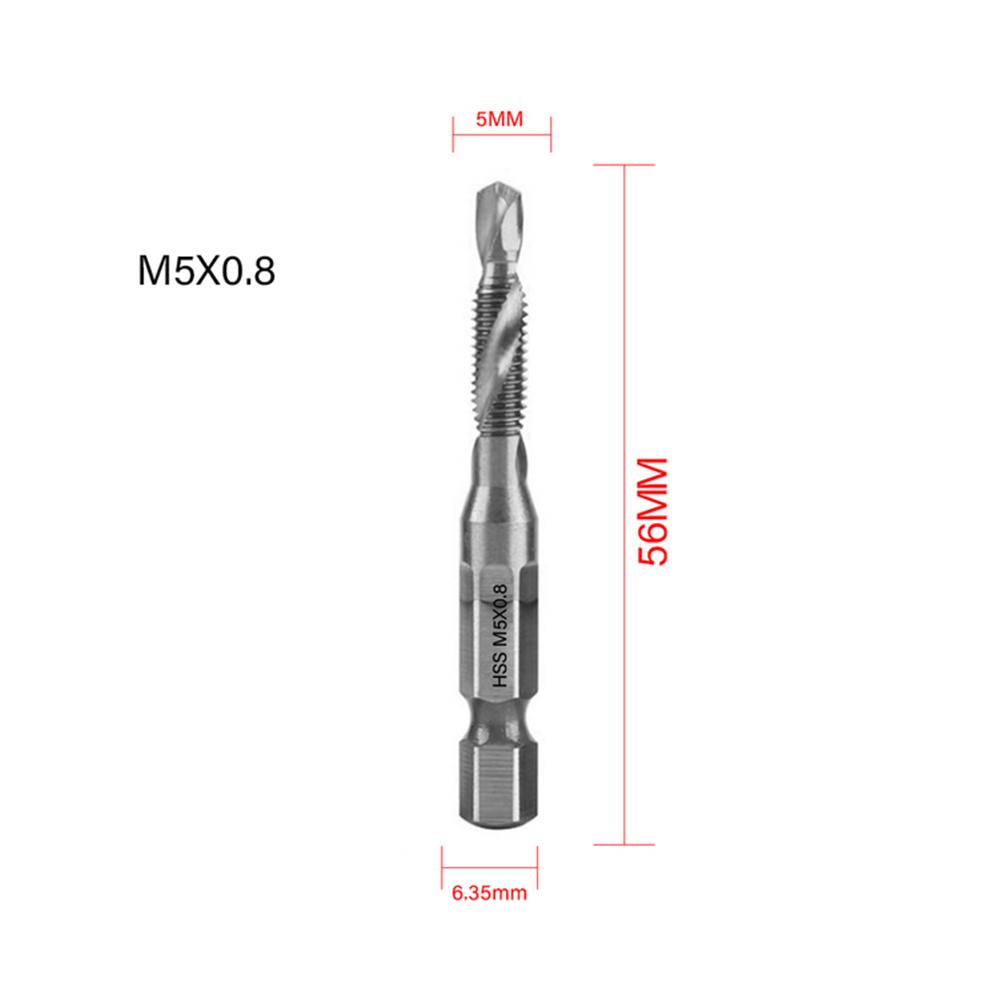 1PC Tap Drill Bit Hex Shank Thread Metric Tap M3-M10 Power Tools Parts For Hand Drill Bench Drill For Hex Chuck Tapping Machine