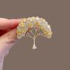 Delicate Fortune Tree High-end Brooch Women's High-end Sense Niche Hollow Pin Elegant Blazer Corsage with Accessories