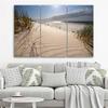 Feeby Three piece picture canvas print, Dunes on a beach