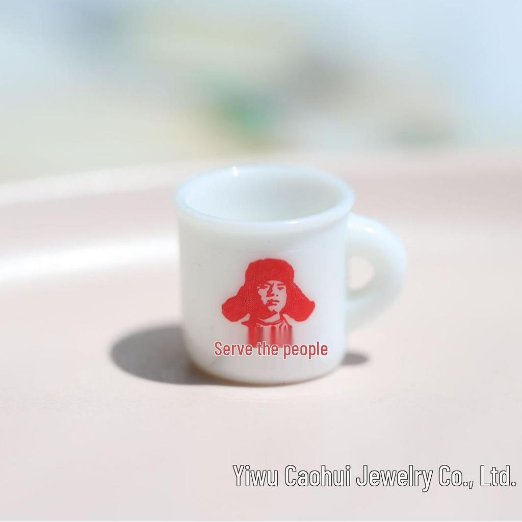Миниатюрная эмалированная кружка-орнамент с имитацией людей: Материал для рукоделия из смолы для изготовления украшений для кукольных домиков