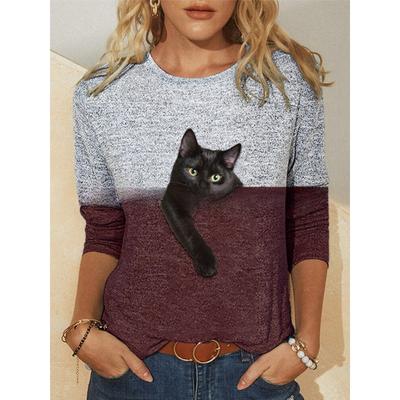 Женские модные повседневные весенне-осенние блузки и рубашки с круглым вырезом с длинными рукавами