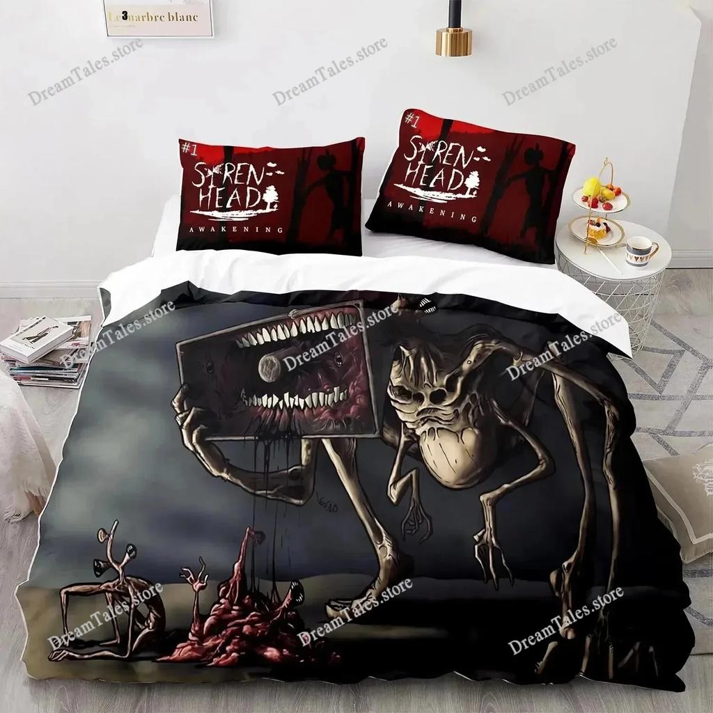Комплект постельного белья Siren Head Односпальный Twin Full Queen King Size Комплект постельного белья для спальни взрослых и детей Пододеяльник Комплекты 3D Печать Пододеяльник