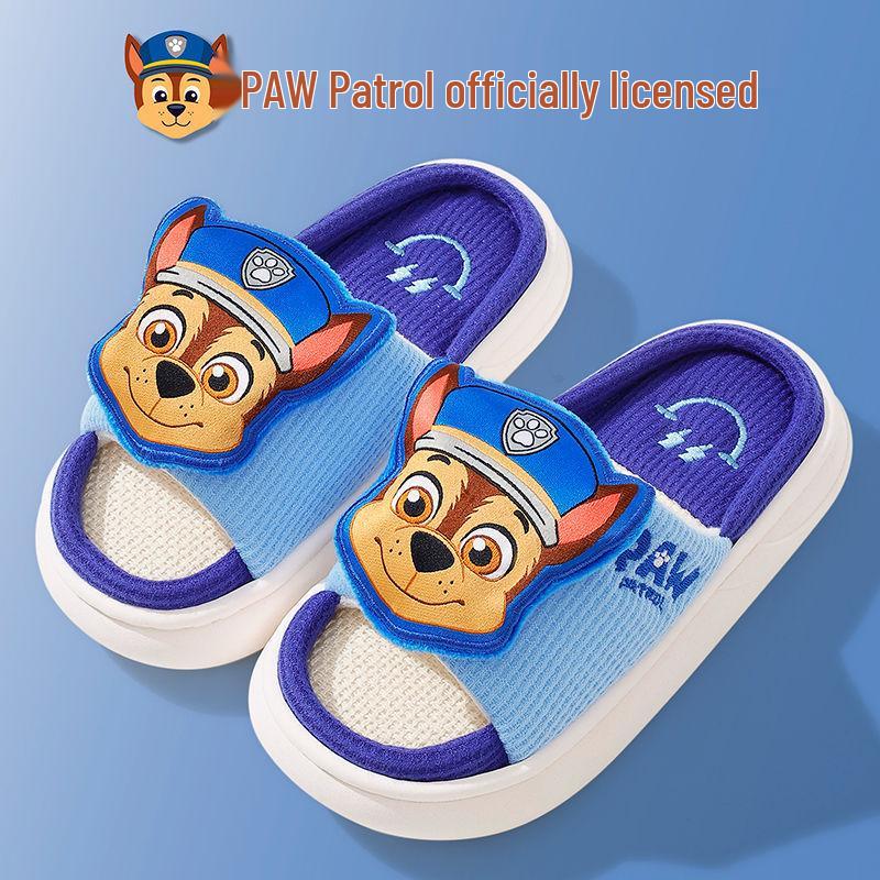 Paw Patrol 3D Cartoon Kids Non-Slip Indoor Slippers for Boys & Girls - Spring/Autumn Linen
