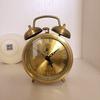 Pure Copper Table Alarm Clock Manual Mechanical Desktop Unique Desk Clock Vintage Brass Old Antique Bedroom Minimalist Desk Decoration Gift Ideas