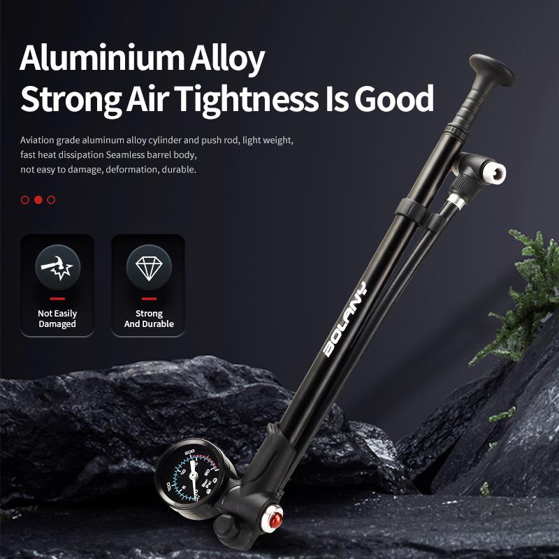 BOLANY Air Shock Pump for Bike Fork Max 300psi Air Suspension Portable Bike Inflator Bicycle Hand Pump with Pressure Gauge