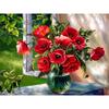 Алмазная вышивка красные цветы подарок ручной работы полные наборы Алмазная вышивка крестиком изображение страз