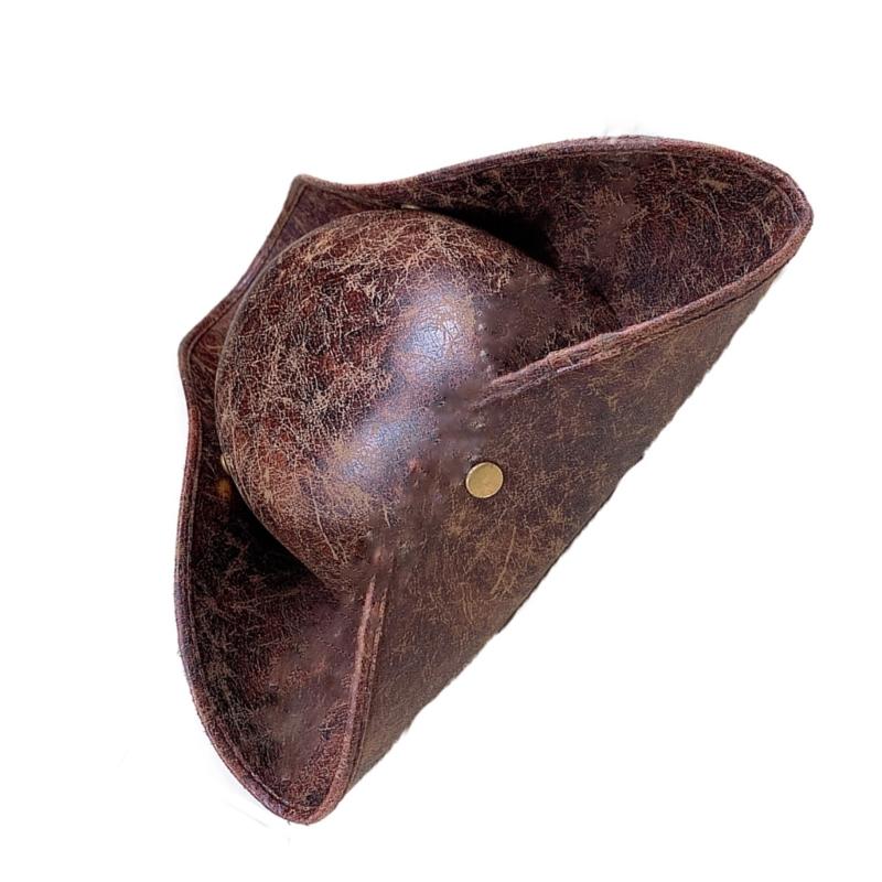 Взрослая пиратская шляпа из искусственной кожи для зимы и осени для креативного косплея на Хэллоуин, рейв-вечеринки, джазовая шляпа, регулируемая, с широкими полями