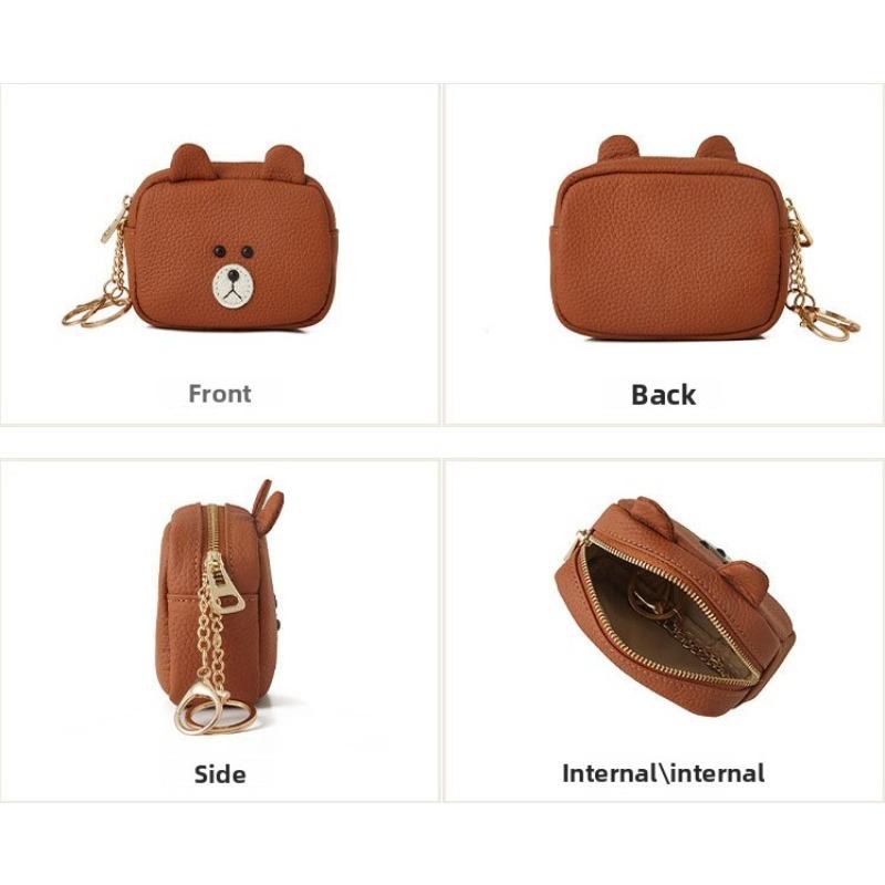 Cute coin change bag female mini cartoon small wallet earphone storage bag bear large capacity