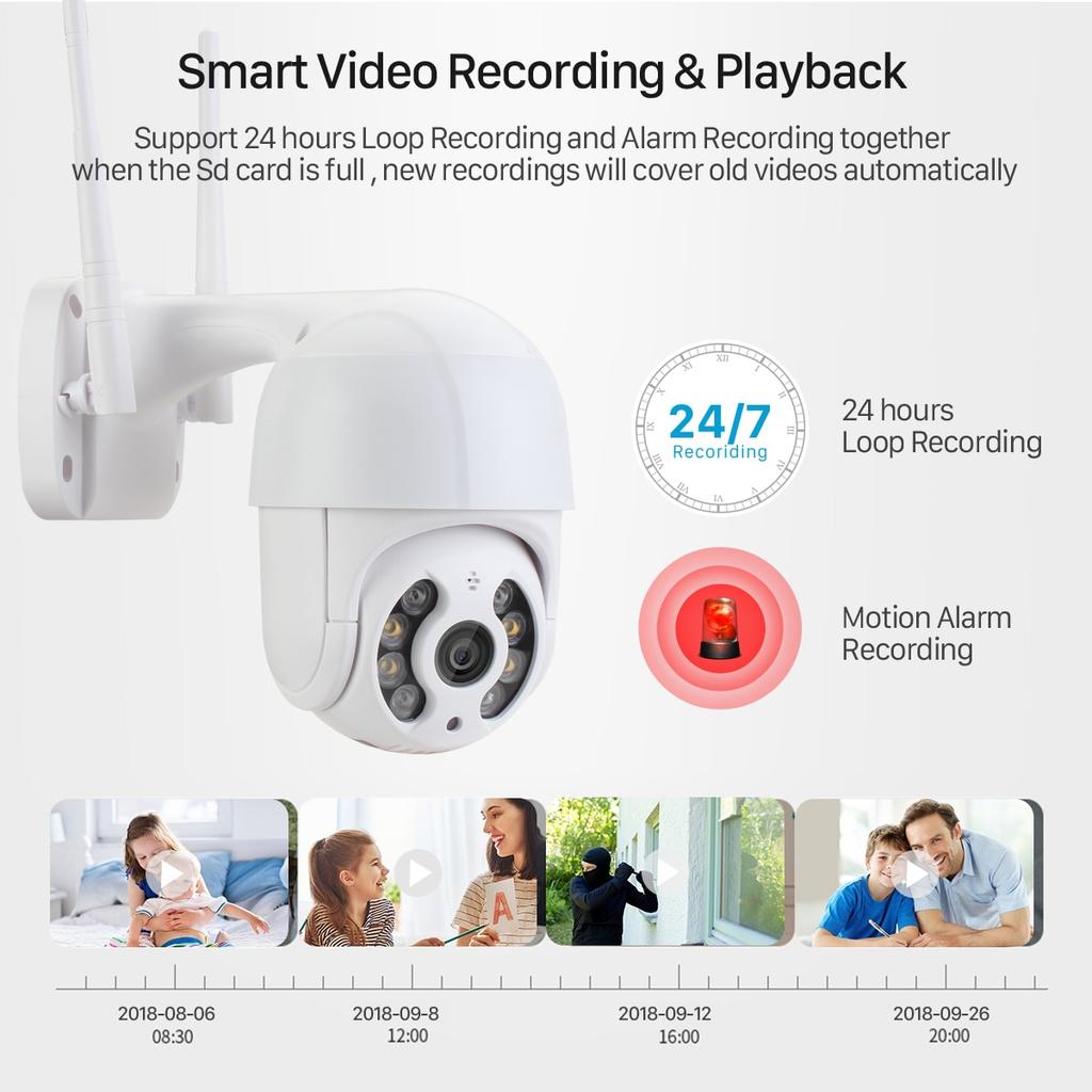 2023 New HD 1080P Wireless PTZ Outdoor Camera IP 2MP Surveillance AI Waterproof Infrared Night Vision Tracking Wifi Outdoor Security CCTV