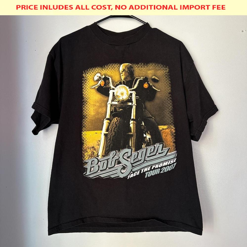 Винтажная футболка Bob Seger Face The Promise Подарок для фанатов Черная S-5XL Футболка LL731 Унисекс