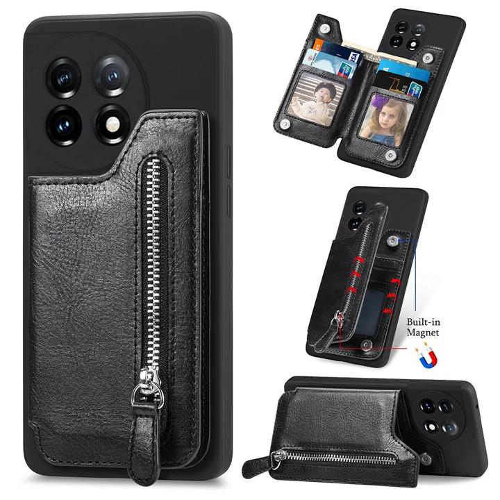 Для Oneplus 11 5G кожаный чехол-кошелек на молнии OnePlus ACE 2V 2 V Роскошный чехол One Plus 11R 10T 10R 9RT 9T 10 Pro 8T Задний чехол