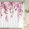 Green Eucalyptus Shower Curtain Waterproof Polyester Leaves Plant Floral Printed Bathroom Partition Decorative Curtain With Hook