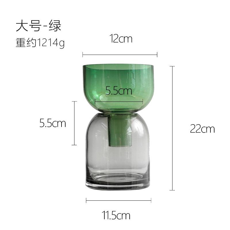 Стеклянная ваза Прозрачная Цветная Двухслойная Цветочная Композиция Цветочная Композиция Гидропоника Террариум Домашнее Украшение