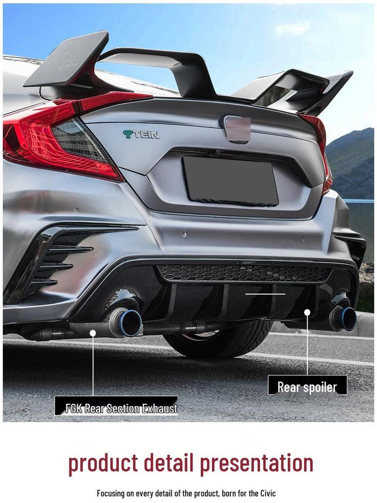 10th Gen Civic FC450 (2016-2021) Body Kit: Wide Body Kit, Side Skirts, Rear Spoiler, Rear Diffuser, Front Splitter, Front Lip Spoiler
