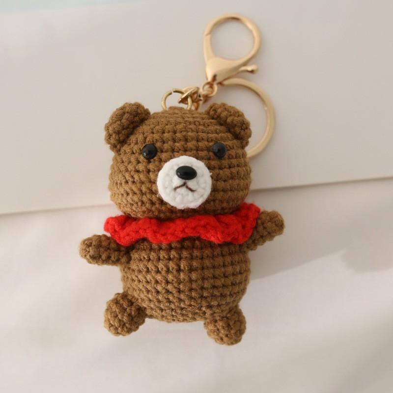 Pilot Design Cute Rabbit Crochet Keychain Handmake Crochet Animal Doll Keyrings For Bag Pendant Knitting Rabbit Keychain Custom