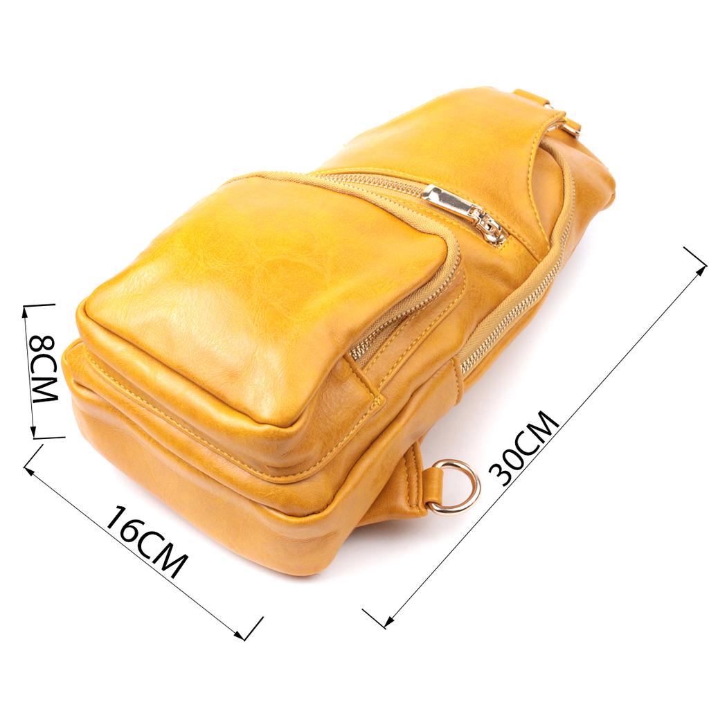 Яркая женская сумка-слинг через плечо из экокожи VINTAGE Bag 22753 Желтый