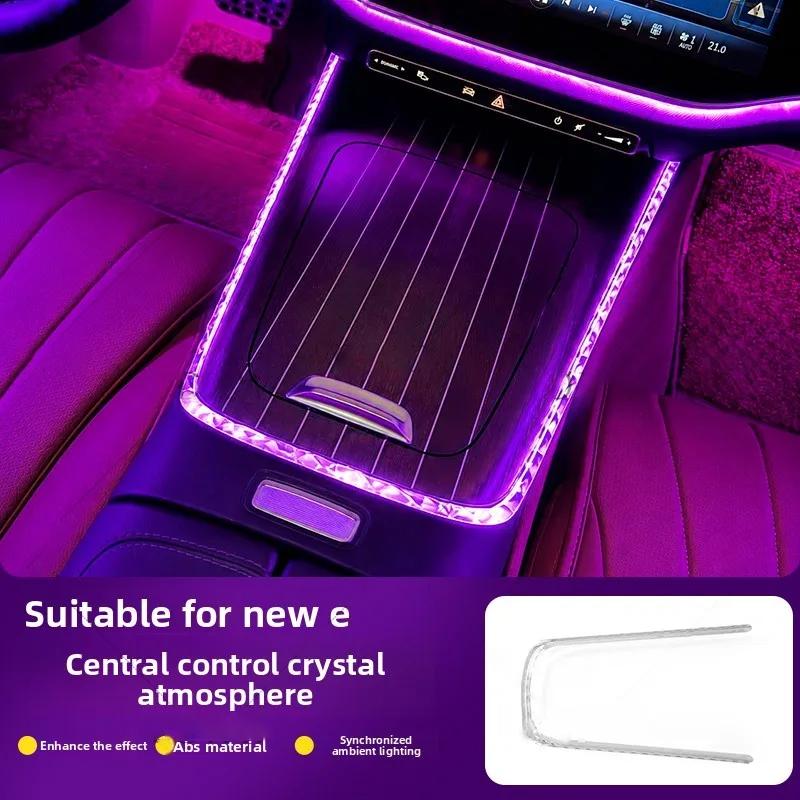 For Mercedes-Benz W214 E-Class Central Control Edge Crystal Light Frame E300 E260 Ambient Light Decorative Frame 2024-2026