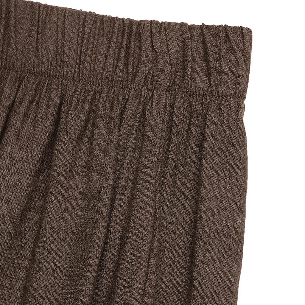 Women's Casual Loose Solid Color Elastic Waist Wide Leg Pants Straight Leg Pants