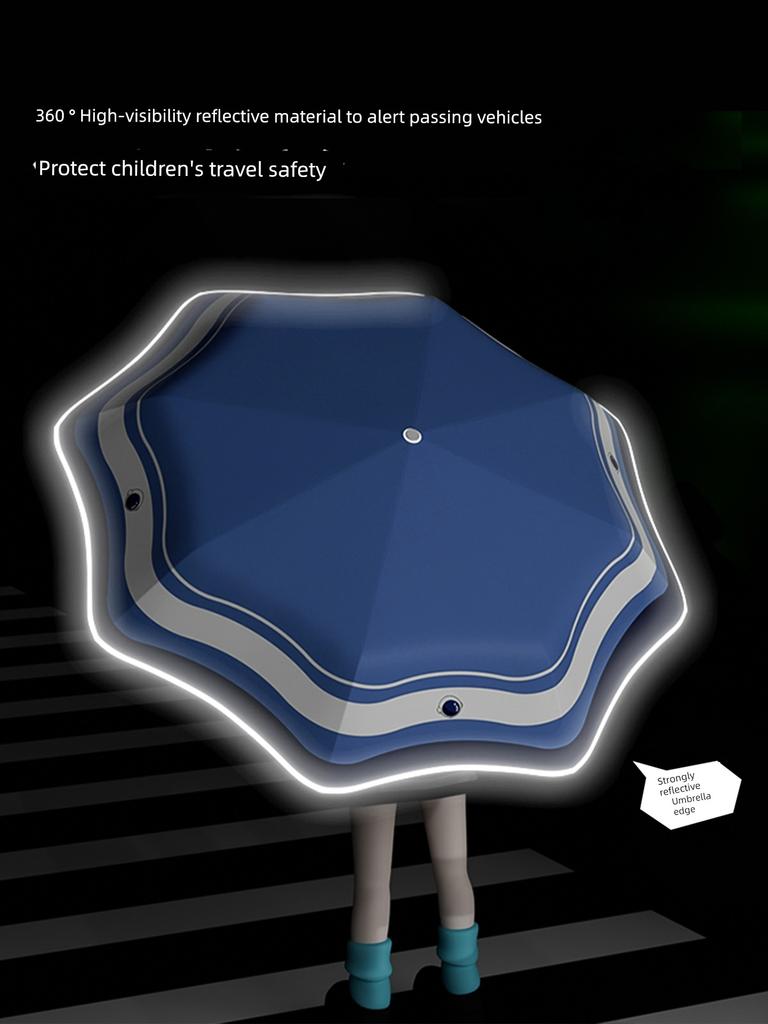 Children's Umbrella Safety Rounded Corner Student School Special Anti-Rebound Automatic Folding Umbrella Boys and Girls All-Weather Umbrella