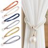 2Pcs Curtain Straps No Tools Needed Easy Operation Curtain Tiebacks Decorative Holdbacks Imitation Pearl Curtain Hooks