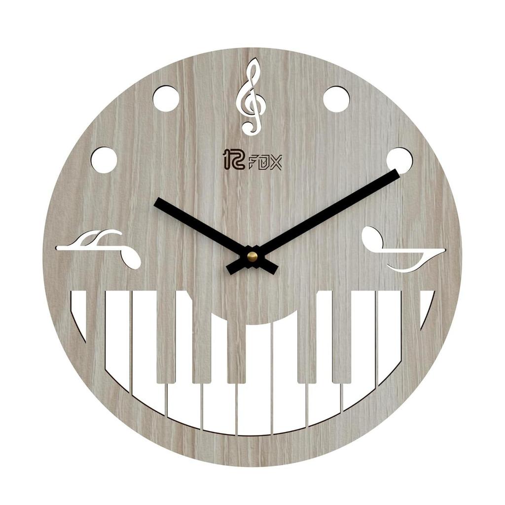 Улыбающийся дизайн пианино 12 дюймовые ручной работы стильные элегантные аналоговые деревянные настенные часы для гостиной прихожей спальни офиса в подарок белое буковое дерево