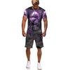 Мужская футболка/костюм с 3D принтом Flying Dragon Totem Art, летний крутой топ с короткими рукавами + шорты, комплект, готический спортивный костюм в стиле хип-хоп