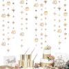Champagne Gold 40th Birthday Decorations Number 40 Circle Dot Twinkle Star Garland Streamer Banner Backdrop for Women Mens Cheers to 40 Years Old