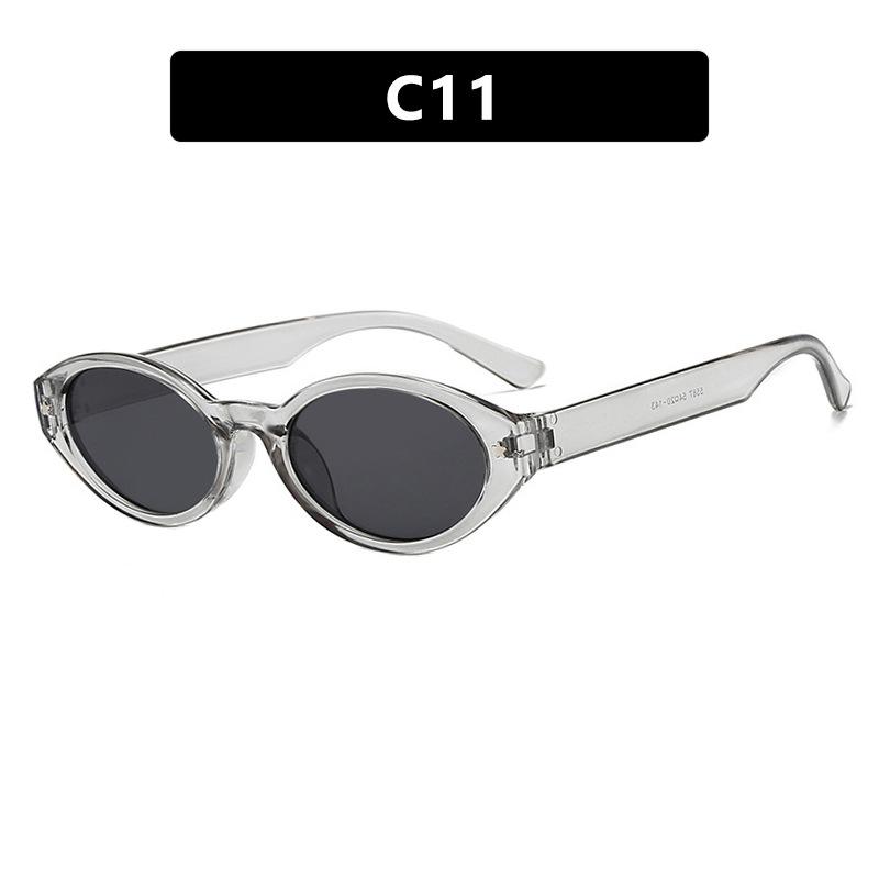 Black Small Oval Women Sunglasses Fashion Leopard Print Retro UV400 Protection Colorful Shades