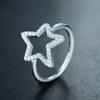 MODIAN 925 Sterling Silver Stars Cubic Zirconia Ring Fashion Crystal Classic Fashion Finger Jewelry For Women