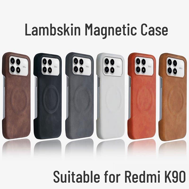 Магнитный чехол для телефона Redmi K90 с ощущением натуральной кожи ягненка - Полузакрытый, стиль K90Pro Max для мужчин и женщин