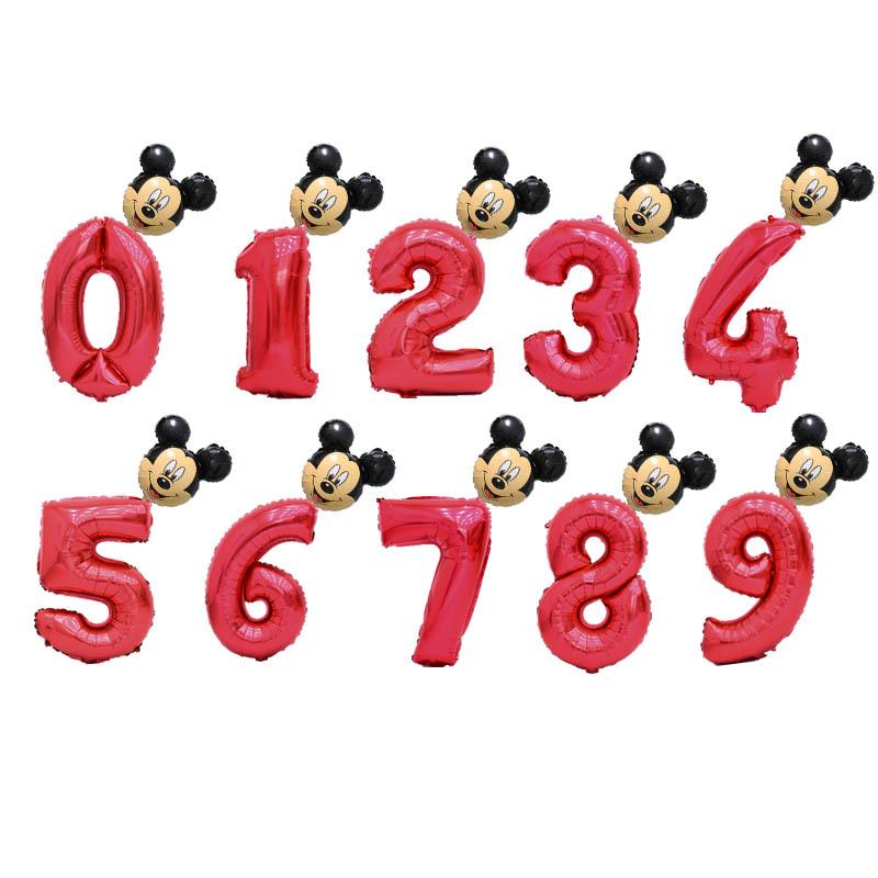 2 Шт./лот 32-дюймовый Номер Фольгированные Воздушные Шары Цифра Воздушный Шар Дети День Рождения Дикий Один Украшения