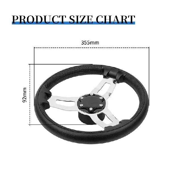 Marine High Quality Anti-Slip PU Foam 13.5" Steering Wheel with Knob 3 spoke Stainless Steel Boat Accessories Marine Hardware