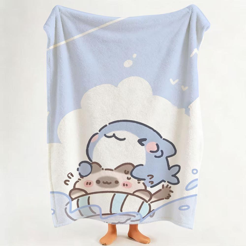 toy S Shark S Stuffed A Animal Throw Flannel Throw Blanket Suitable for Sofa Living Room Bedroom
