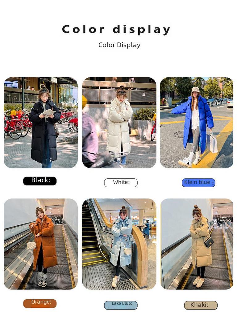 Женская куртка средней длины с капюшоном в корейском стиле из хлопка - плотная, свободная, для зимы