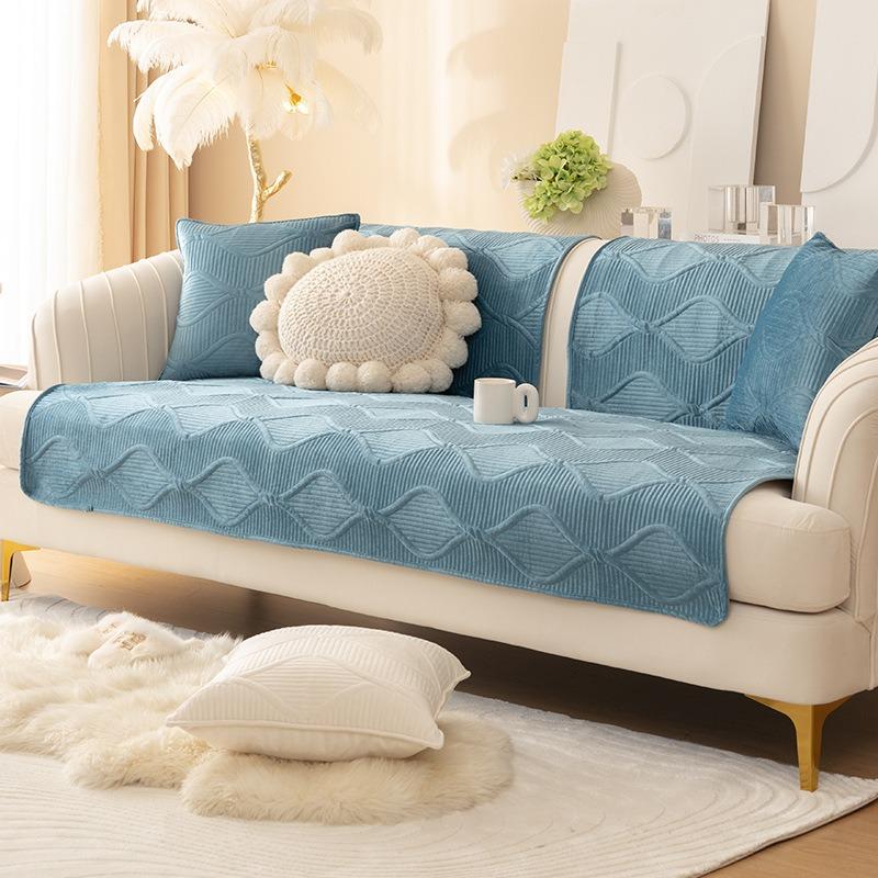 Light Luxury Dutch Plush Sofa Cushion Winter Fabric Thickened Anti Slip Plush Cover