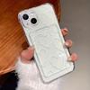 Чехол для iPhone 16 15 Pro Max Белый Большое Сердце Прозрачные Чехлы для Телефона Для iPhone 14 13 12 11 XS XR 7 8 Plus Кошелек Карманная Сумка Обложка