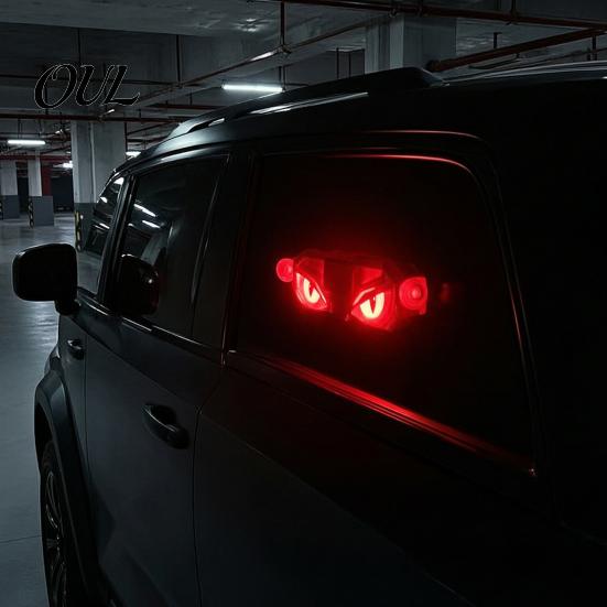 Wireless LED Automotive Light 1/3Pcs Solar Demon Eye for Car Window, Devil Dynamic Ambient Lamp with Suction Cup, Auto Windshield
