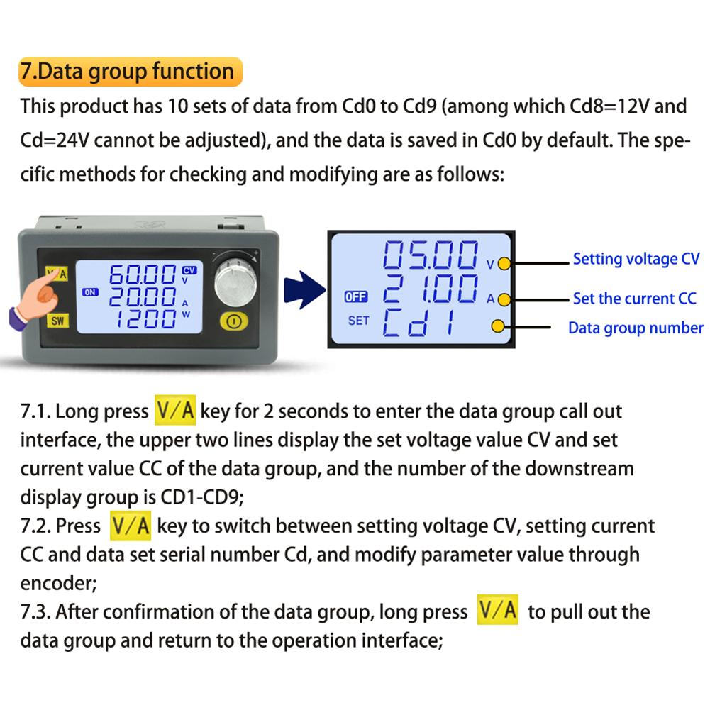 XY6020L 1200 Вт 20 А регулятор напряжения постоянного тока, источник питания с ЧПУ, регулируемый стабилизированный постоянный ток, понижающий модуль постоянного напряжения
