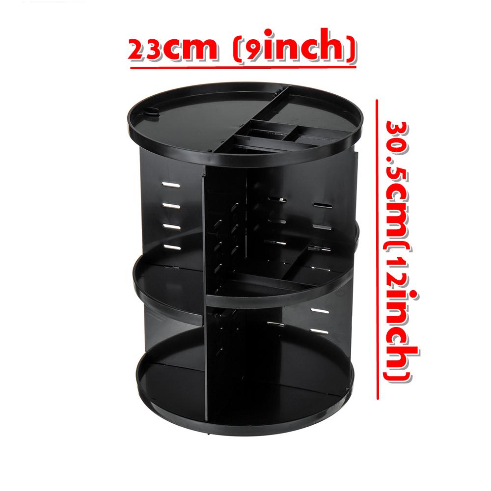 Multifunction 360 Rotating Makeup Organizer Bathroom Makeup DIY Adjustable Cosmetics Storage Box Vanity Shelf 