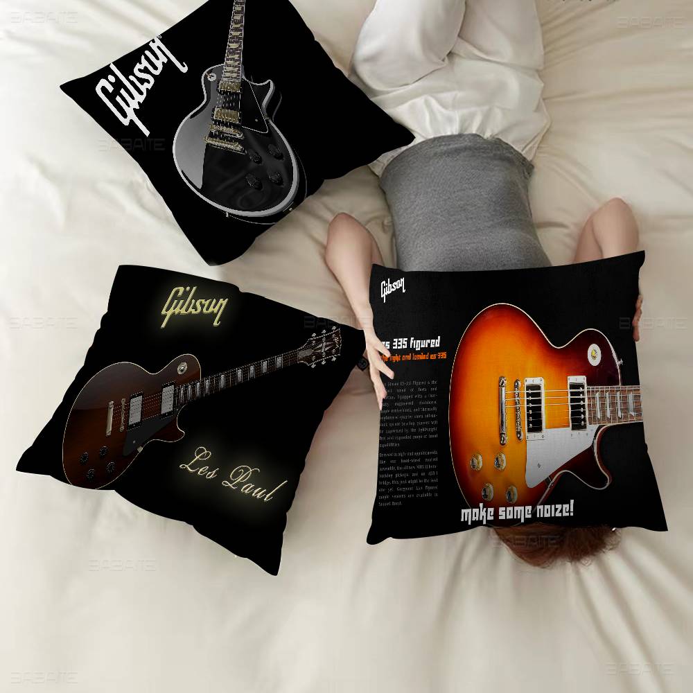 Чехол для подушки с логотипом гитары Gibson Наволочка Обивка Диван Плед Декор для дома Чехол для подушки