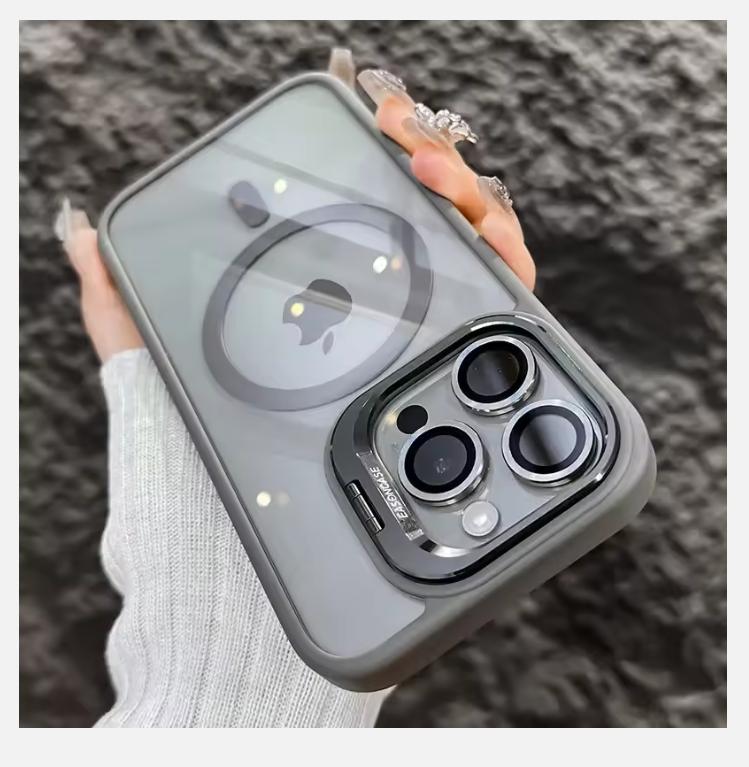 Роскошный магнитный противоударный чехол для телефона iPhone 15 14 13 12 11 16 Pro Max 16 Plus Funda Stand Glass Защитная задняя крышка для объектива