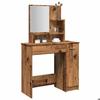 VidaXL Dressing Table with Mirror Old Wood 86.5x35x136 Cm, Makeup Table, Cosmetic Table, Dressing Table with Drawer, Table 857009